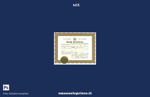 modello di certificato di morte della commissione della contea di Randolph USA i